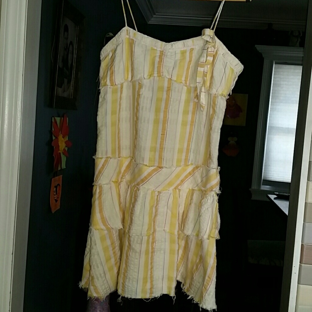 Juniors striped yellow sundress